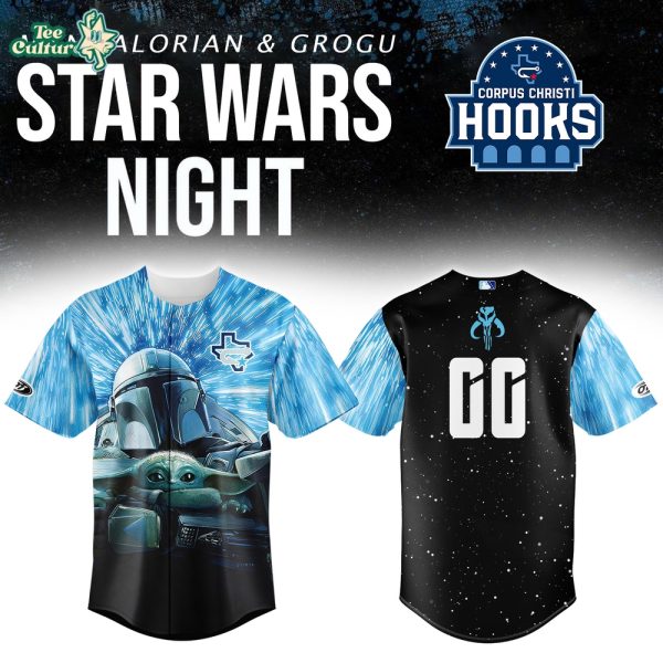 Corpus Christi Hooks x Star Wars Night Mandalorian & Grogu Custom Baseball Jersey