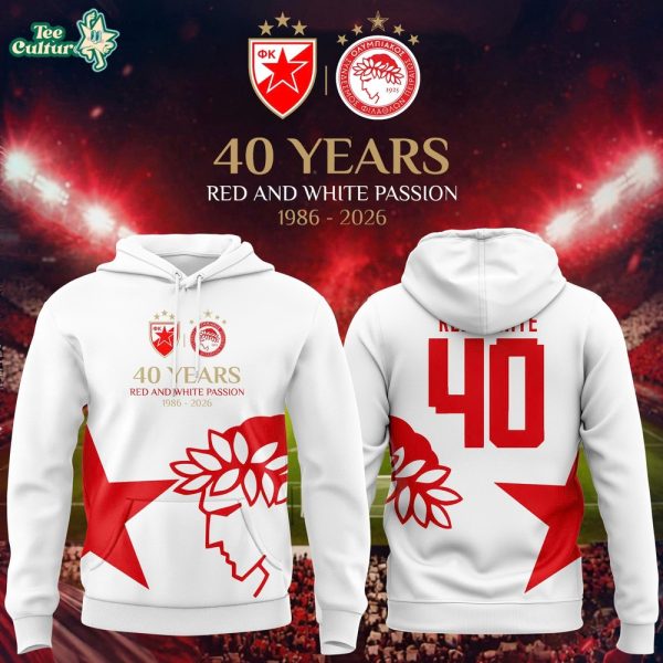 FK Crvena Zvezda Years of Red & White Passion Anniversary Hoodie