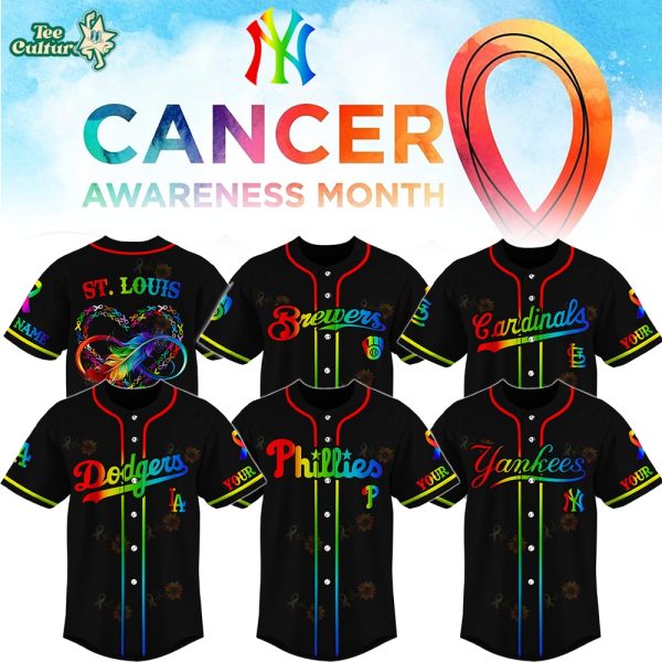 Full Team Baseball x Cancer Awareness Month Personalized Special Edition Jersey
