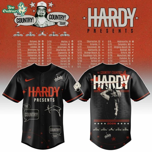 Hardy The Country Country Tour 2026 Baseball Jersey