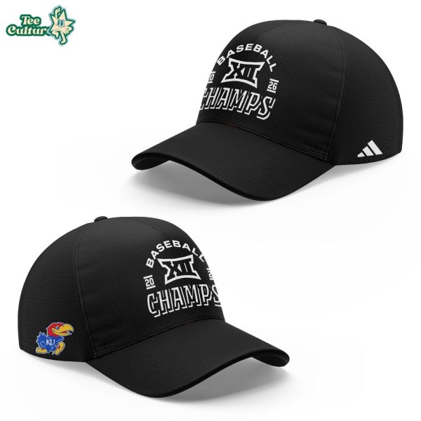 Kansas Jayhawks 2026 Big 12 Baseball Tournament Champs 9FORTY Adjustable Hat - Black