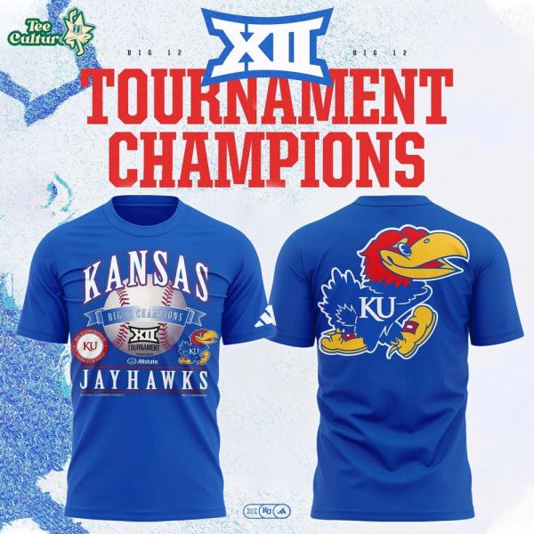 Kansas Jayhawks Blue 2026 Big 12 Baseball Tournament Champions Locker Room T-Shirt V2