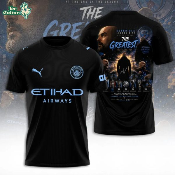 Limited Edition Manchester City Says Goodbye Pep Guardiola Shirt V2