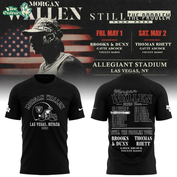 Limited Edition Morgan Wallen x Las Vegas Raiders - Still The Problem Tour 2026 Shirt V2