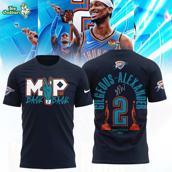 Limited Edition OKC Shai Gilgeous Back to Back 2026 NBA MVP Shirt