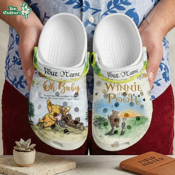 Limited Edition Winnie the Pooh Oh Baby Custom Name Clogs Crocs
