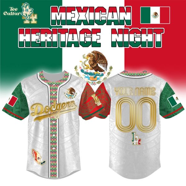 Los Angeles Dodgers x Mexican Heritage Night Personalized Baseball Jersey - 3D Baseball Jersey