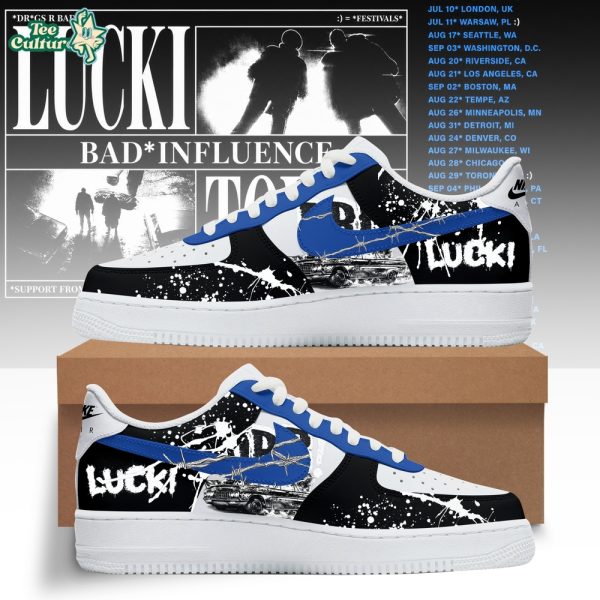Lucki Bad Influence Tour 2026 Deep Blue Barbed Air Force 1 Shoes