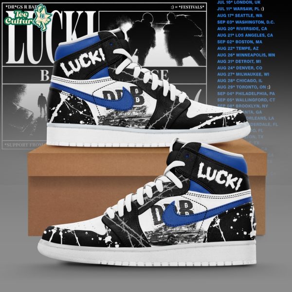 Lucki Bad Influence Tour 2026 Deep Blue Barbed Air Jordan 1 Shoes