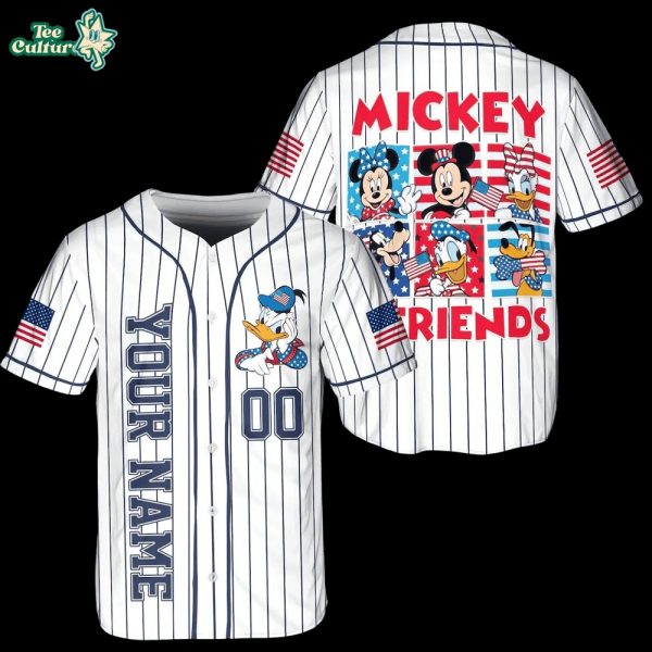 Mickey and Friends Donald Duck USA 250 Anniversary Baseball Jersey