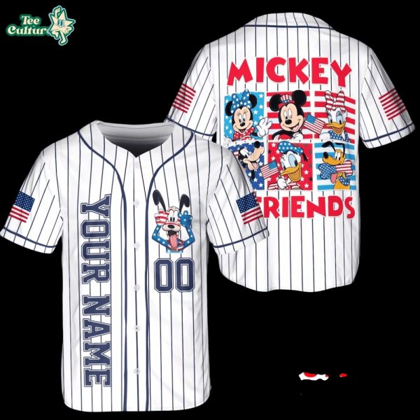Mickey and Friends Goofy USA 250 Anniversary Baseball Jersey