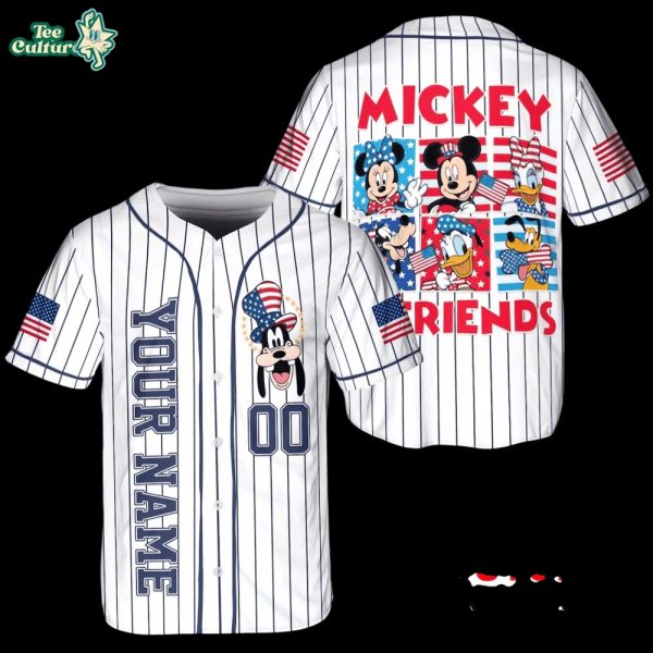 Mickey and Friends Pluto USA 250 Anniversary Baseball Jersey