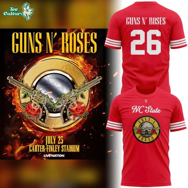 NC State Football x Guns N' Roses: World Tour 2026 T-Shirt - Limited Edition