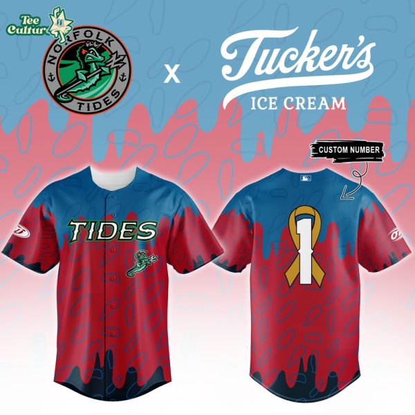 Norfolk Tides x Tucker's Ice Cream Custom Baseball Jersey