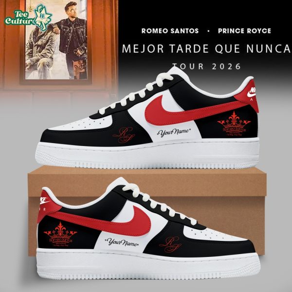 Romeo Santos & Prince Royce Mejor Tarde Que Nunca Tour 2026 PRINCE Red AF1 Shoes