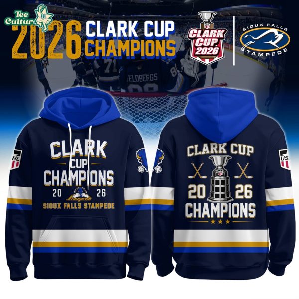 Sioux Falls Stampede 2026 USHL Clark Cup Champions Hoodie Limited Edition