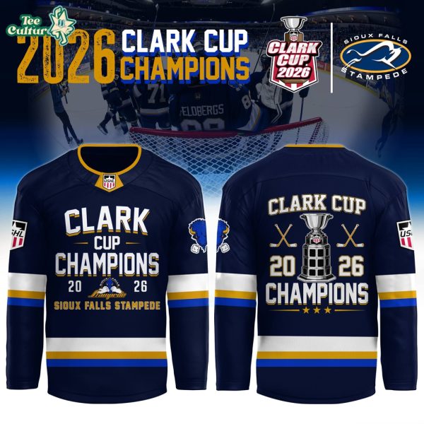 Sioux Falls Stampede 2026 USHL Clark Cup Champions NHL Jersey Limited Edition