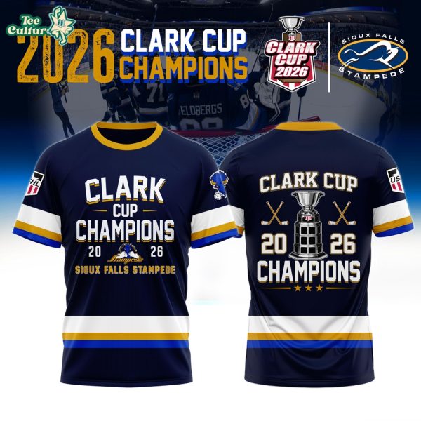 Sioux Falls Stampede 2026 USHL Clark Cup Champions Tshirt Limited Edition