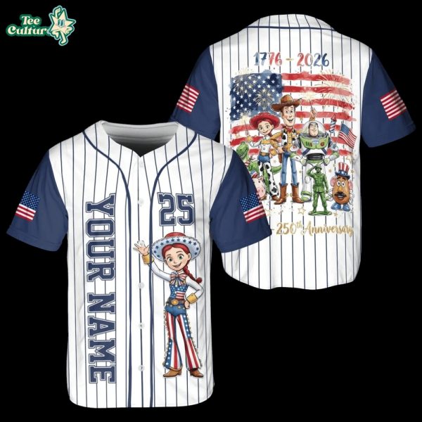 Toy Story Jessie USA 250 Anniversary Baseball Jersey