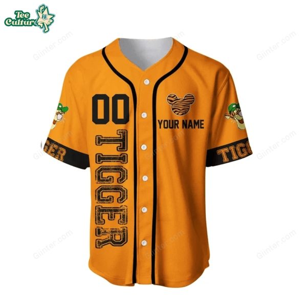 Winnie The Pooh Funny Tigger Playing Baseball Game Day Baseball Jersey