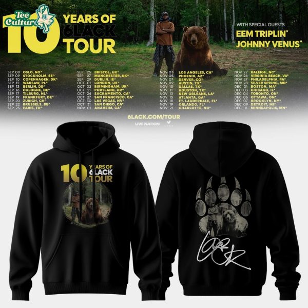 10 Years of 6LACK Tour Limited Edition Hoodie 2026 V2