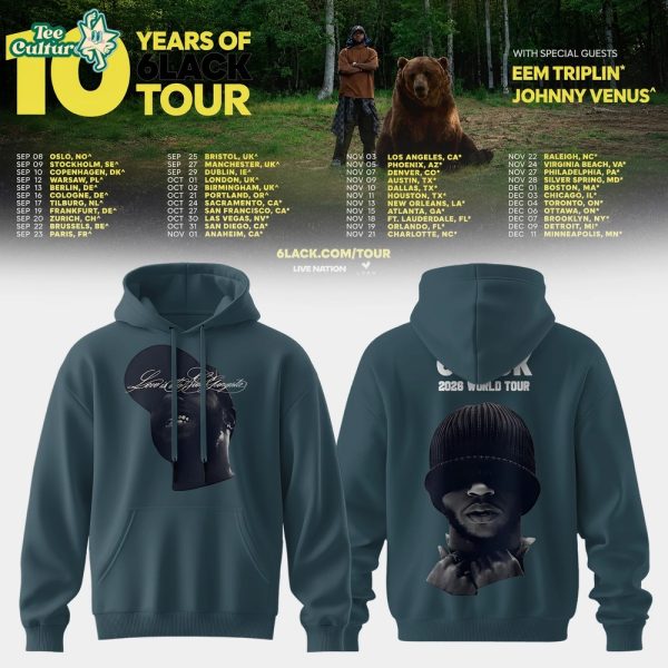 10 Years of 6LACK Tour Limited Edition Hoodie 2026 V3