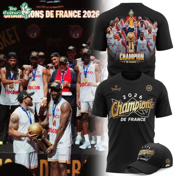 AS Monaco Basket French League Champions 2026 Graphic TShirt by Teesculture.com