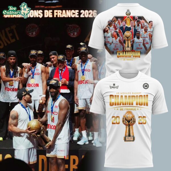 AS Monaco Basket French League Champions 2026 Tee by Teesculture.com