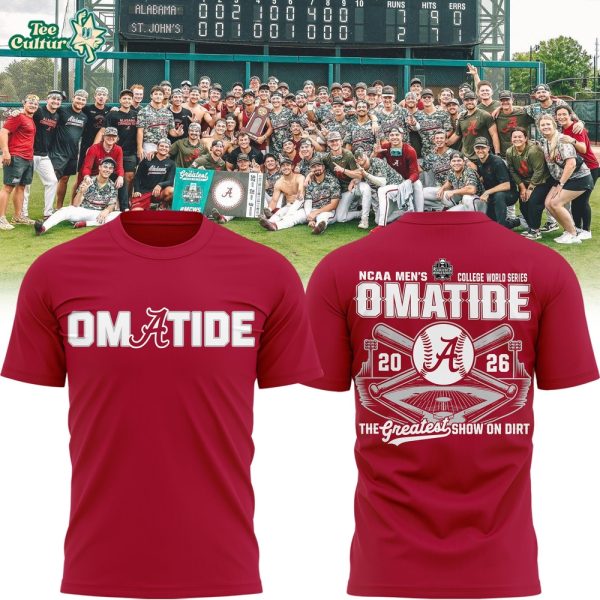 Alabama Crimson Tide 2026 Baseball College World Series Omatide T-shirt