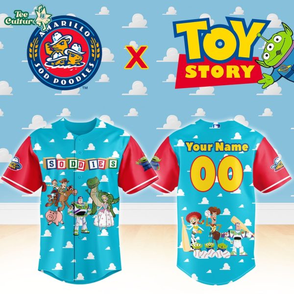 Amarillo Sod Poodles x Toy Story Night Custom Baseball Jersey