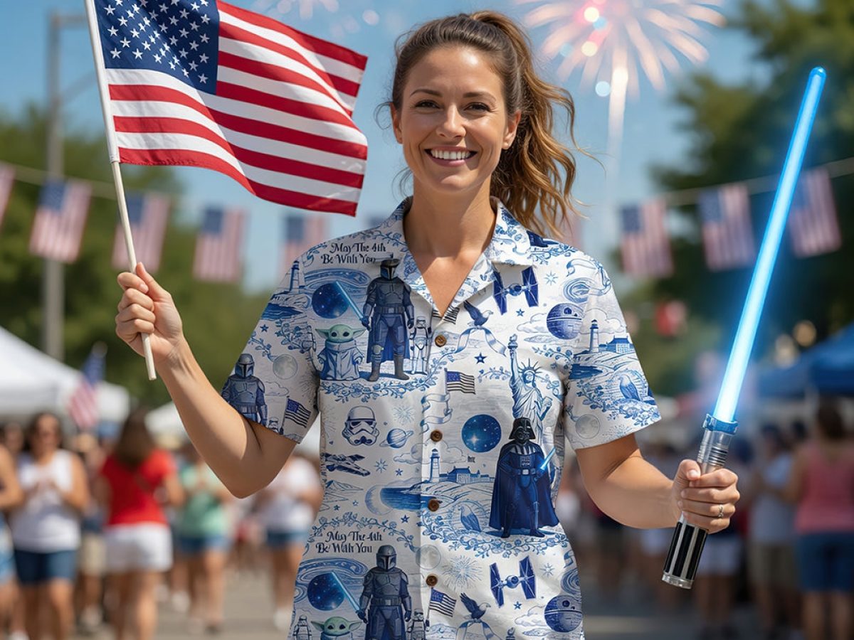 America 250th Anniversary Baby Yoda Star Wars Hawaiian Shirt
