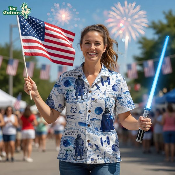 America 250th Anniversary Baby Yoda Star Wars Hawaiian Shirt by Teesculture.com
