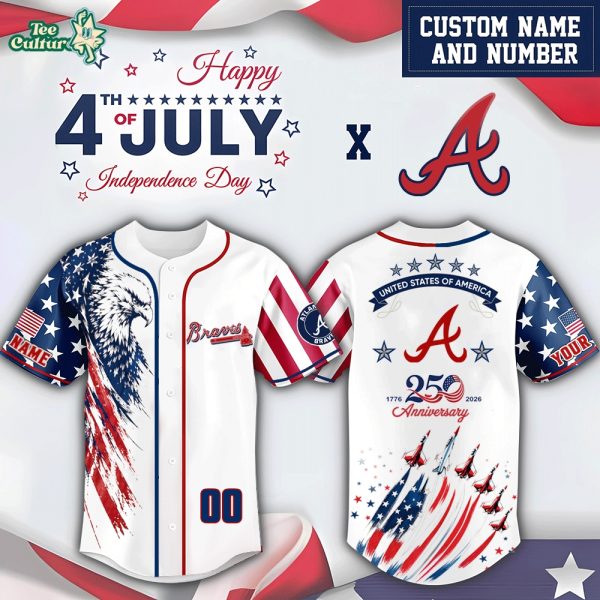 Atlanta Braves x Independence Day Edition - 3D Baseball Jersey