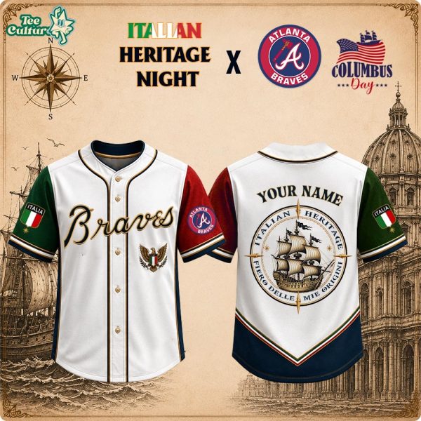 Atlanta Braves x Italian Heritage Night Personalized Baseball Jersey - 3D Baseball Jersey