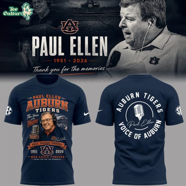 Auburn Tigers Remembering Paul Ellen - The Voice of Auburn”🎙️🐅Shirt