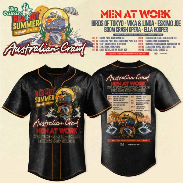 Australian Crawl Red Hot Summer Tour 2026 Jersey