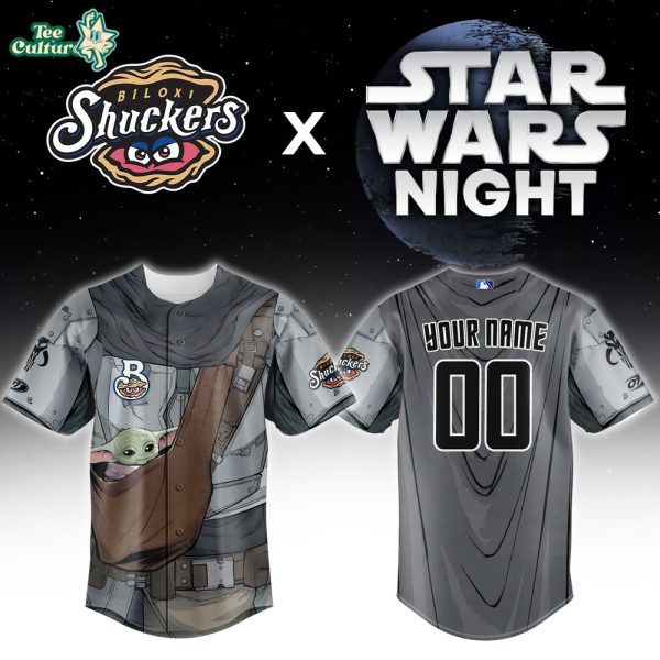 Biloxi Shuckers x Star Wars Night Baby Grogu Custom Baseball Jersey