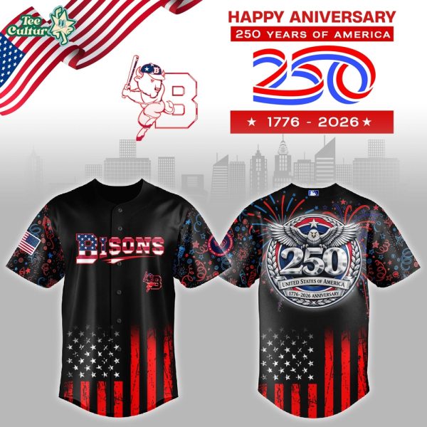 Buffalo Bisons x 250 Years USA Anniversary Jersey Limited Edition Black