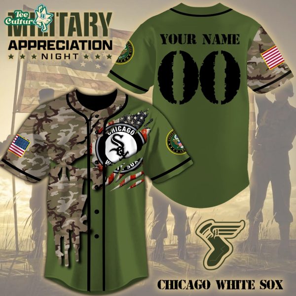 Chicago White Sox x Military Appreciation Camo Rip Style Personalized Jersey - 3D Baseball Jersey