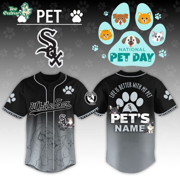 Chicago White Sox x National Pet Day Personalized Baseball Jersey - 3D Baseball Jersey