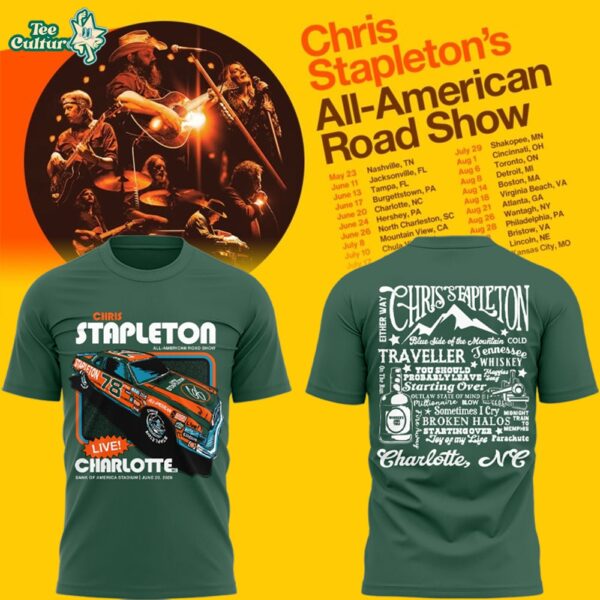 Chris Stapleton All-American Road Show Charlotte NC 2026 Concert 3D T-Shirt
