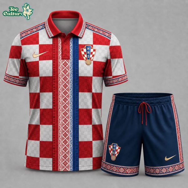 Croatia Premium FIFA World Cup 2026 Culture Polo Shorts Set