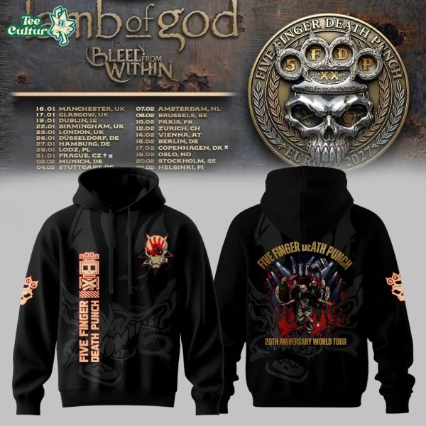 Five Finger Death Punch Golden Wreath Skull Hoodie Edition