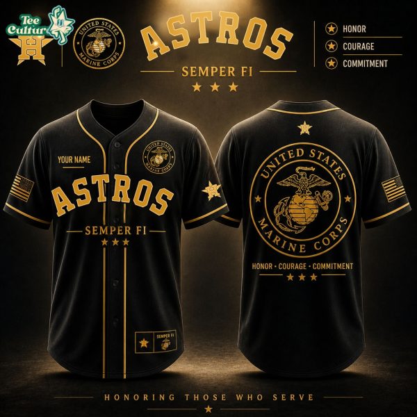 Houston Astros Jersey United States Marine Corps Semper Fi Baseball Jersey