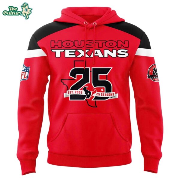Houston Texans 25th Season Anniversary Pullover Hoodie by Teesculture.com
