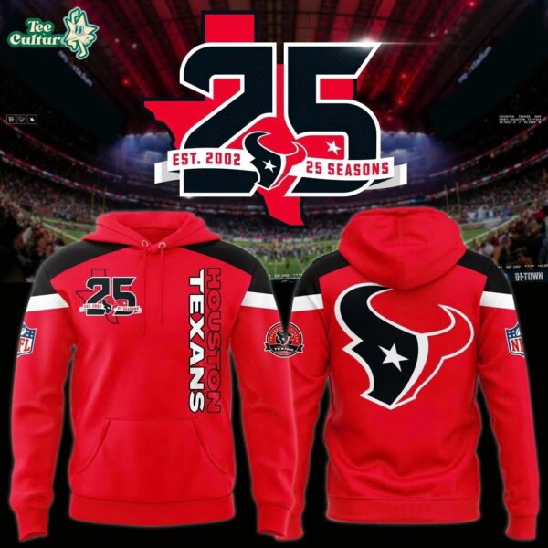 Houston Texans Red 25th Season Anniversary Pullover Hoodie