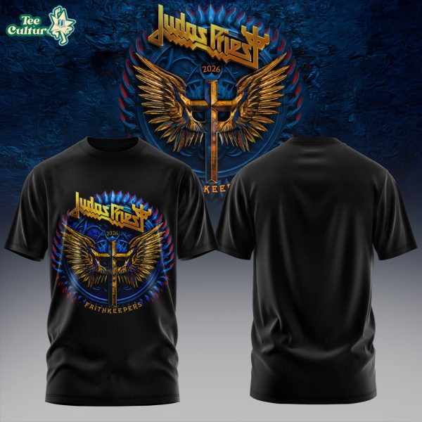 Judas Priest Faithkeepers 2026 Tour Wings Black Edition 2D Shirt