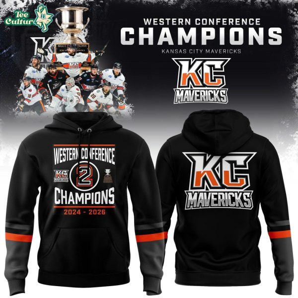 Kansas City Mavericks 2026 ECHL Western Conference Champions Hoodie(v3)