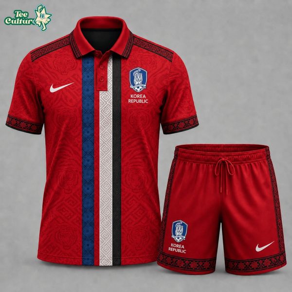 Korea Republic Premium FIFA World Cup 2026 Culture Polo Shorts Set
