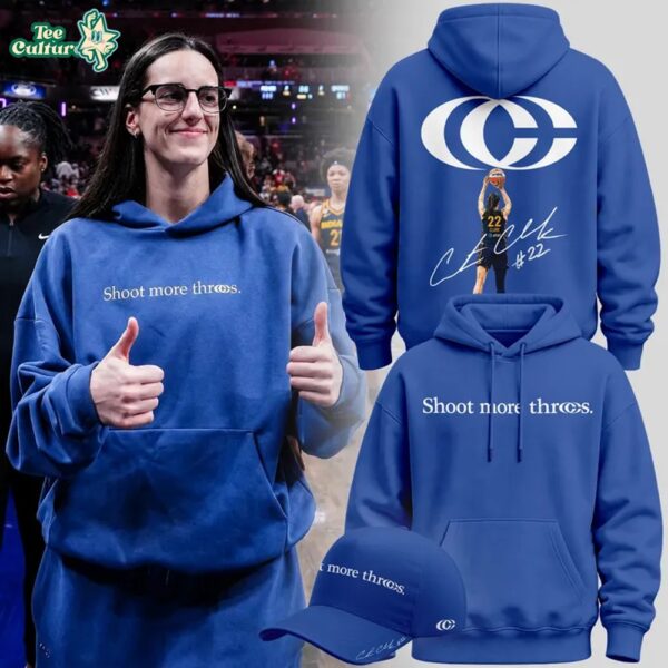 Limited Edition “Shoot More Threes” Caitlin Clark Logo and Signatures Print Hoodie